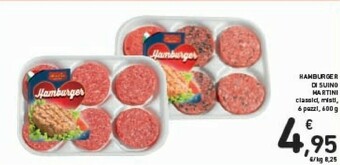 Conad Martini Hamburger Di Suino Classici 600g offerta