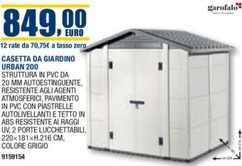 Bricofer CASETTA DA GIARDINO URBAN 200 offerta
