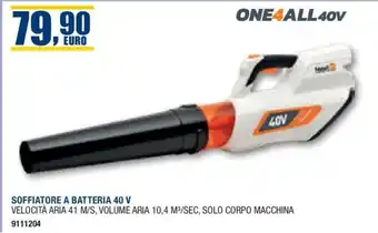 ONE4ALL 40v SOFFIATORE A BATTERIA 40 V