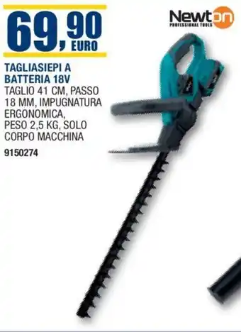 Bricofer Newton TAGLIASIEPI A BATTERIA 18V offerta