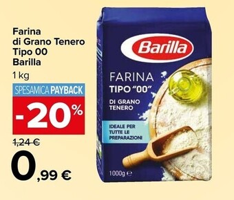 Carrefour Market Barilla farina di grano tenero tipo 00 offerta