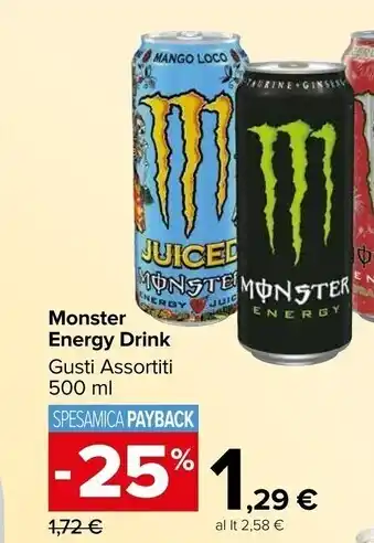 Carrefour Market Monster energy drink offerta