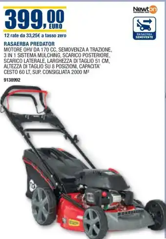 Bricofer Newton RASAERBA PREDATOR offerta