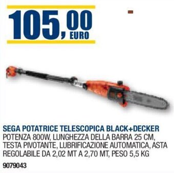 Bricofer SEGA POTATRICE TELESCOPICA BLACK+DECKER POTENZA 800W offerta