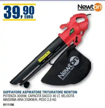 Bricofer SOFFIATORE ASPIRATORE TRITURATORE NEWTON POTENZA 3000W offerta