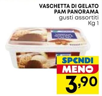 Borello Supermercati VASCHETTA DI GELATO PAM PANORAMA gusti assortiti kg 1 offerta