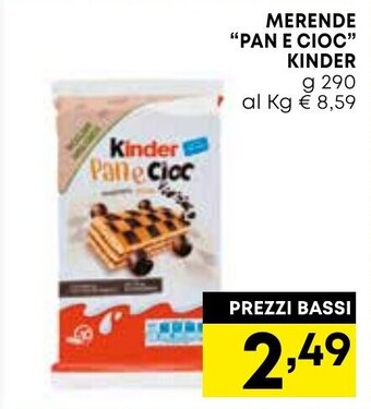 MERENDE "PAN E CIOC" KINDER g 290