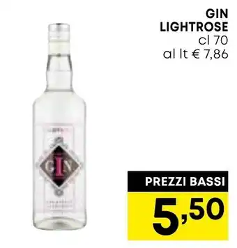 Borello Supermercati GIN LIGHTROSE cl 70 offerta