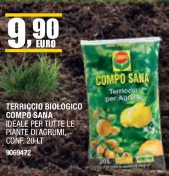 TERRICCIO BIOLOGICO COMPO SANA IDEALE PER TUTTE LE PIANTE DI AGRUMI, CONF. 20 LT