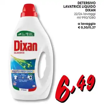 Borello Supermercati DETERSIVO LAVATRICE LIQUIDO DIXAN 22/24 lavaggi ml 990/1080 offerta