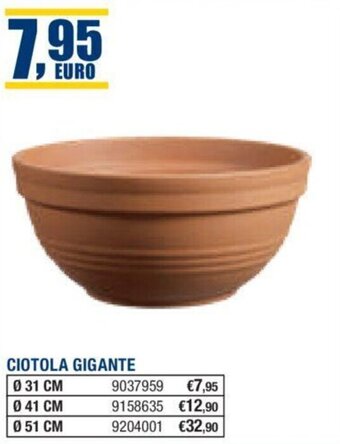 Bricofer CIOTOLA GIGANTE 31 CM offerta