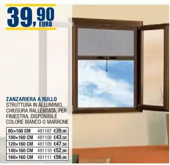 Bricofer ZANZARIERA A RULLO 80 x 160 CM offerta