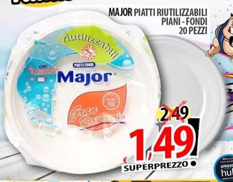 MAJOR PIATTI RIUTILIZZABILI PIANI - FONDI 20 PEZZI