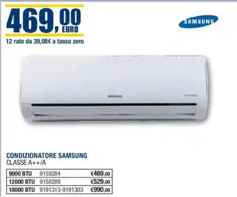 Bricofer CONDIZIONATORE SAMSUNG CLASSE A++/A offerta