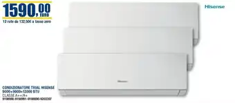 Bricofer CONDIZIONATORE TRIAL HISENSE 9000+9000+12000 BTU offerta