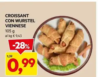 DPiù Croissant con wurstel viennese offerta