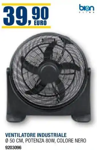 VENTILATORE INDUSTRIALE Ø50 CM, POTENZA 80W