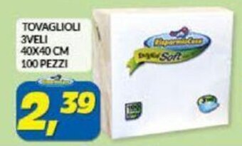 Risparmio Casa TOVAGLIOLI 3VELI 40X40 CM 100 PEZZI offerta