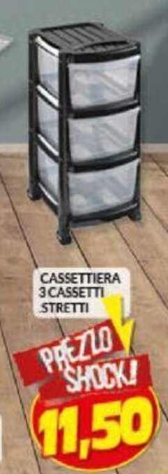 Risparmio Casa CASSETTIERA 3 CASSETTI STRETTI offerta