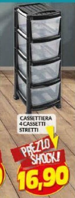 Risparmio Casa CASSETTIERA 4 CASSETTI STRETTI offerta