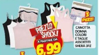 Risparmio Casa CANOTTA DONNA COLORI E TAGLIE ASSORTITI SHERA 3PZ offerta