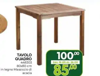 Orizzonte TAVOLO QUADRO 80x80 cm offerta