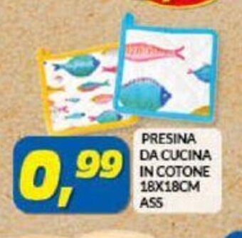 Risparmio Casa PRESINA DA CUCINA IN COTONE 18X18CM ASS offerta
