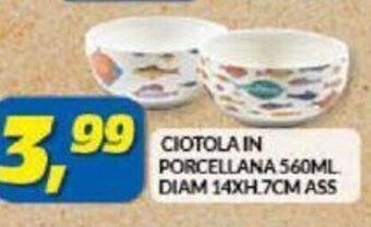 Risparmio Casa CIOTOLA IN PORCELLANA 560ML. DIAM 14XH.7CM ASS offerta