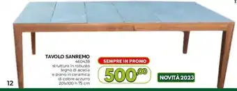 TAVOLO SANREMO 201x100 h 75 cm
