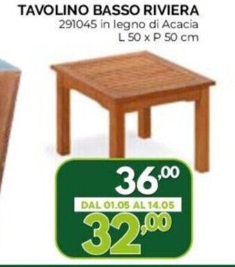 Orizzonte TAVOLINO BASSO RIVIERA L 50 x P 50 cm offerta