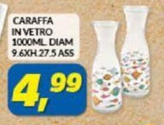 CARAFFA IN VETRO 1000ML DIAM 9.6XH 27.5 ASS