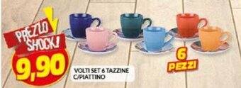 Risparmio Casa VOLTI SET 6 TAZZINE C/PIATTINO offerta