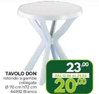 TAVOLO DON Ø 70 cm h72 cm