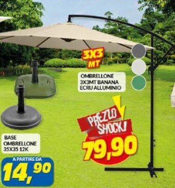 Risparmio Casa OMBRELLONE 3X3MT BANANA ECRU ALLUMINIO offerta