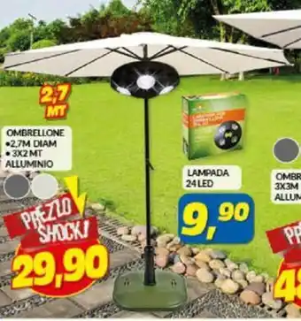 Risparmio Casa OMBRELLONE *2,7M DIAM 3X2 MT ALLUMINIO offerta