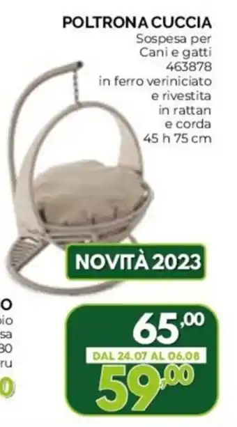 POLTRONA CUCCIA 45 h 75 cm