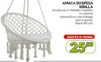 AMACA SOSPESA SIBILLA struttura in metallo rivestito