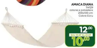 Orizzonte AMACA DIANA cotone e poliestere 200x100 cm Colore Ecru offerta
