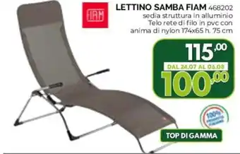 LETTINO SAMBA FIAM 174x65 h. 75 cm