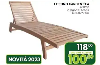 LETTINO GARDEN TEA 460352 in legno di acacia 181x60x76 cm