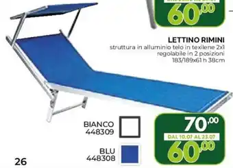 LETTINO RIMINI 183/189x61 h 38cm