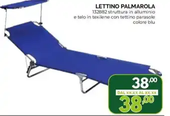 Orizzonte LETTINO PALMAROLA 132882 struttura in alluminio e telo in texilene con tettino parasole colore blu offerta