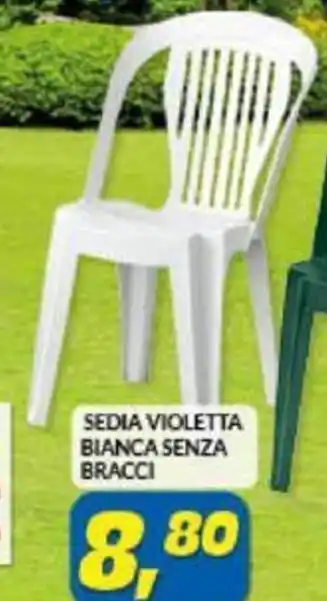 Risparmio Casa SEDIA VIOLETTA BIANCA SENZA BRACCI offerta