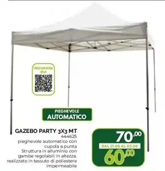 Orizzonte GAZEBO PARTY 3X3 MT offerta