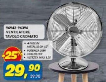 Risparmio Casa VENTILATORE TAVOLO CROMATO offerta
