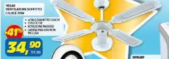 Risparmio Casa VENTILATORE SOFFITTO C/LUCE 70W offerta