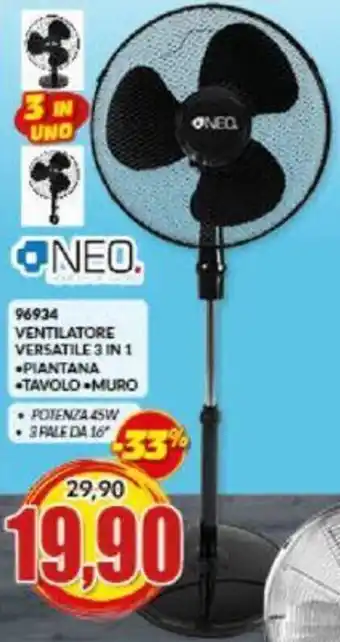 Risparmio Casa 96934 VENTILATORE VERSATILE 3 IN 1 offerta