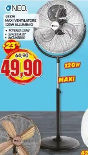 Risparmio Casa 97779 MAXI VENTILATORE 120W ALLUMINIO offerta