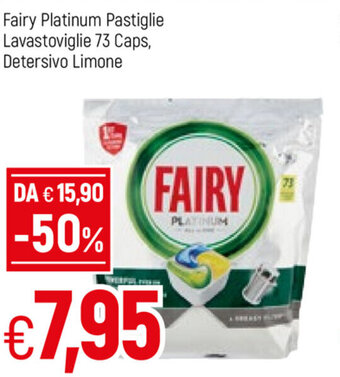 Famila Fairy Platinum Pastiglie Lavastoviglie 73 Caps, Detersivo Limone offerta
