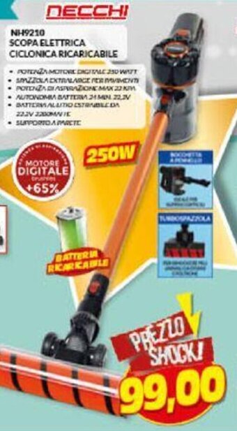 Risparmio Casa NECCHI NH9210 SCOPA ELETTRICA CICLONICA RICARICABILE offerta